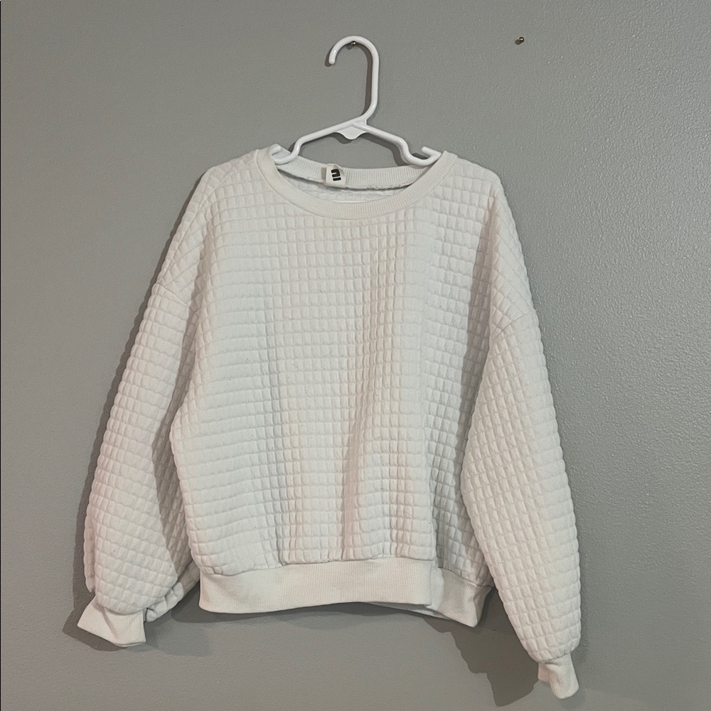 SHEIN White Textured Kids Sweatshirt